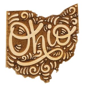 Embossed Wooden Ohio Magnet GB9 By CWI Gifts