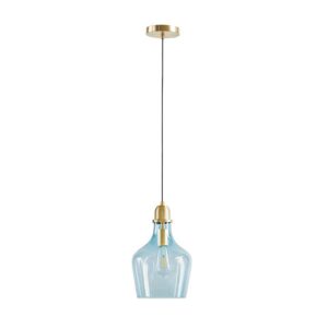 Auburn Bell Shaped Glass Pendant - Gold/Blue