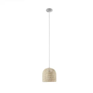 Asher Bell Shaped Rope Pendant - White