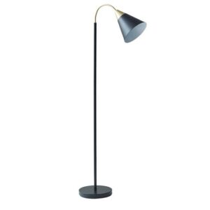 Beacon Arched Metal Floor Lamp with Chimney Shade - Matte Black