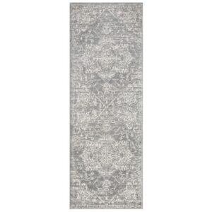 Asher Distressed Medallion Woven Area Rug - Cream/Grey