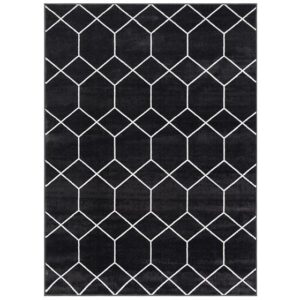 Averie Trellis Geometric Woven Area Rug - Black/Cream