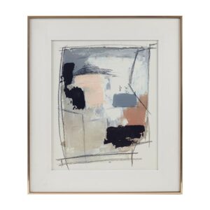 Abstract Reveal Abstract Double Matted Framed Glass Wall Art - Neutral