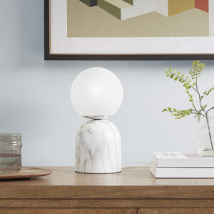 Frosted Glass Globe Resin Table Lamp