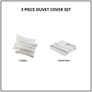 3 Piece Clipped Jacquard  Duvet Cover Set