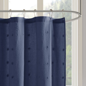 Cotton Jacquard Pom Pom Shower Curtain