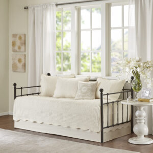 6 Piece Reversible Scalloped Edge Daybed Cover Set