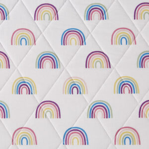 Cotton Cabana Stripe Reversible Quilt Set with Rainbow Reverse