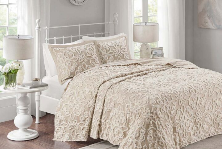 3 piece Tufted Cotton  bedspread  set