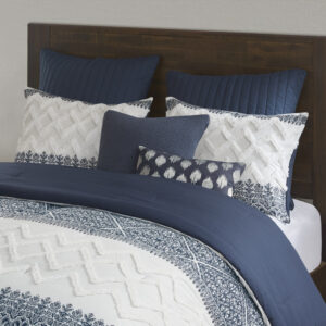 3 Piece Cotton Comforter Set with Chenille Tufting