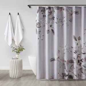 Floral Printed Cotton Shower Curtain