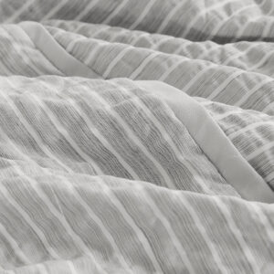 3 Piece Striped Seersucker Oversized Comforter Set