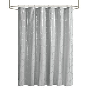 Printed Metallic Shower Curtain