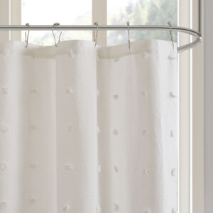 Brooklyn Cotton Jacquard Pom Pom Shower Curtain