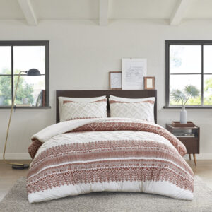 3 Piece Cotton Duvet Cover Set with Chenille Tufting
