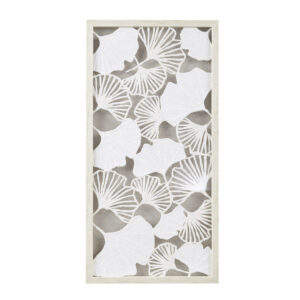 Framed Rice Paper Shadow Box Gingko Leaf Wall Decor Art