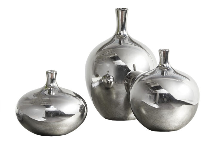 Mirrored Ceramic Decorative Vases 3-piece set