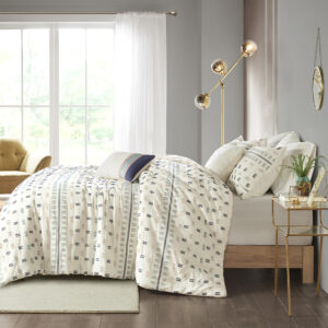 5 Piece Cotton Jacquard Comforter Set