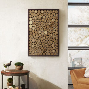 Natural Wood Slice Mosaic Wall Decor