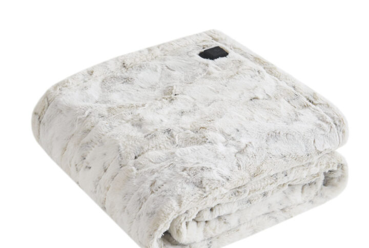 Faux Fur Heated Wrap with Built-in Controller