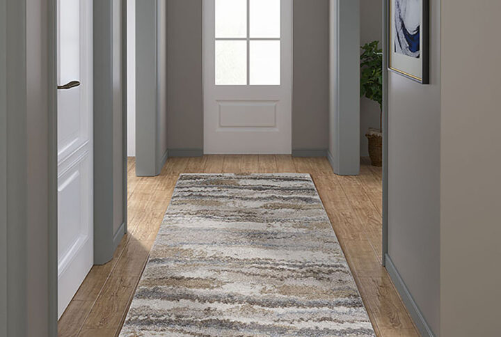 Watercolor Abstract Stripe Woven Area Rug