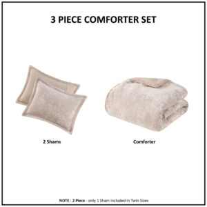 Crushed Velvet Sherpa Reversible Comforter Set