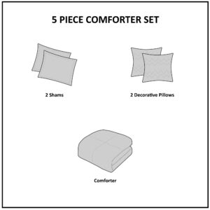 5 Piece Crinkle Velvet Comforter Set