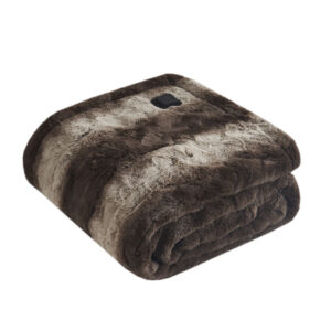 Faux Fur Heated Wrap with Built-in Controller