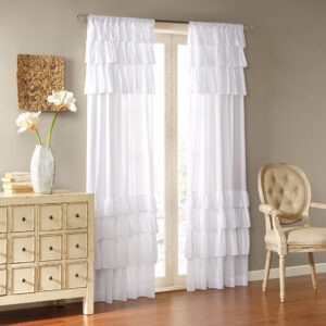 Cotton Oversized Ruffle Curtain Panel