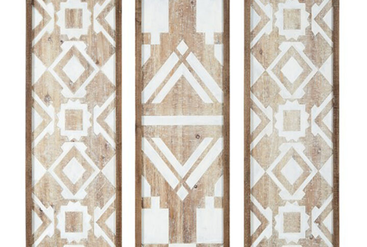 Two-tone Geometric 3-piece Wood Wall Decor Set