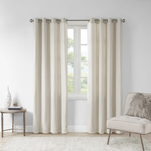 Solid Piece Dyed Grommet Top Curtain Panel