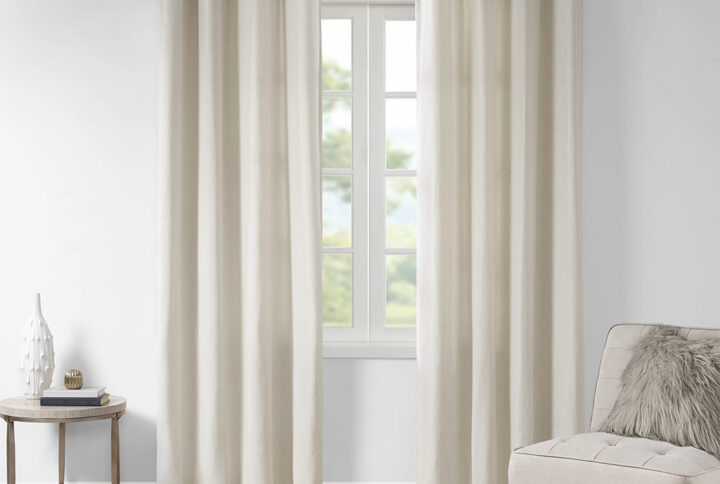 Solid Piece Dyed Grommet Top Curtain Panel