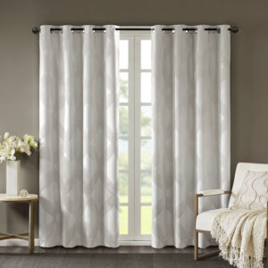 Ogee Knitted Jacquard Total Blackout Curtain Panel