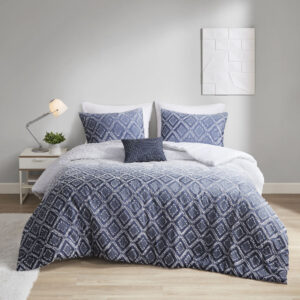 Ombre Printed Clipped Jacquard Comforter Set
