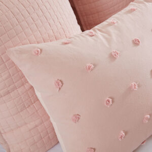 Cotton Jacquard Comforter Set with Euro Shams and Throw Pillows