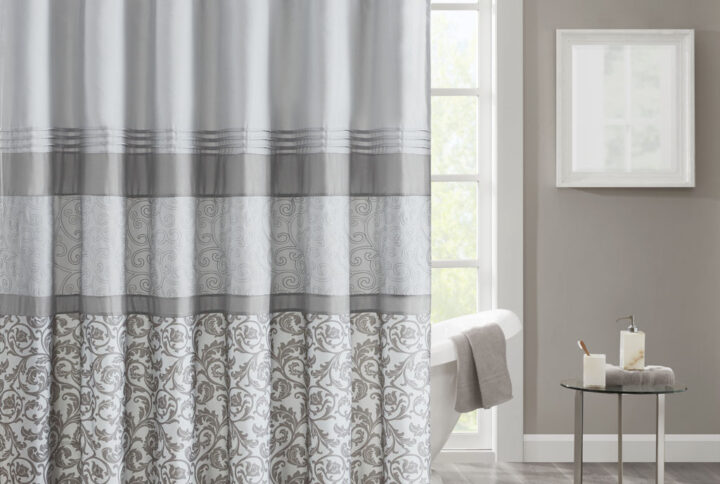 Printed and Embroidered Shower Curtain