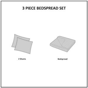 3 Piece Tufted Cotton Chenille Bedspread Set