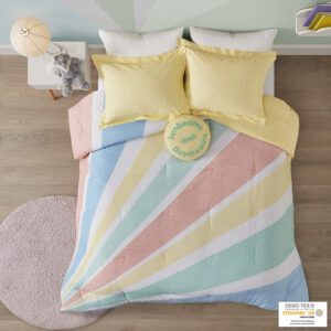 Rainbow Sunburst Reversible Cotton Comforter Set
