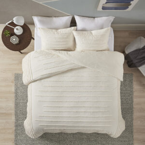 3 Piece Cotton Chenille Comforter Set