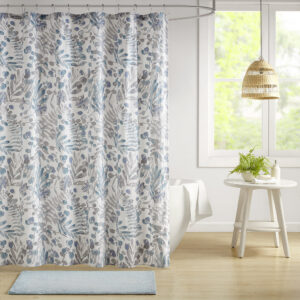 Printed Seersucker Shower Curtain