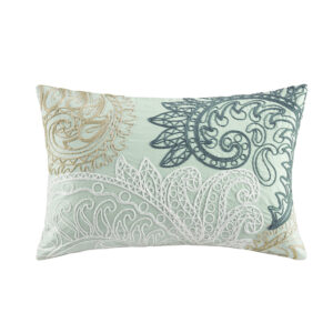 Cotton Oblong Pillow with Chain Stitch