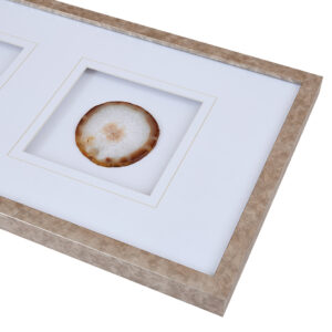 Real Stone Framed Glass and Double Matted Wall Art