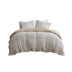 4 Piece Cotton and Rayon from Bamboo Blend Waffle Weave Comforter Cover Set w/removable insert