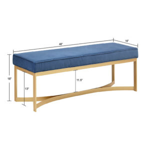Upholstered Accent Bench with Metal Base