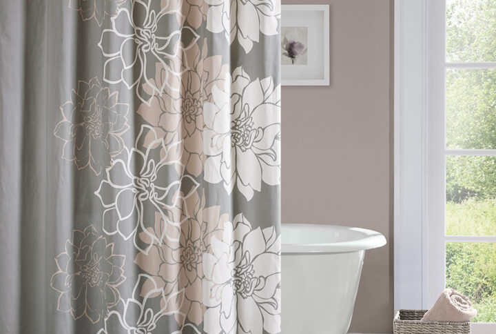 100% Cotton  Floral Printed Shower Curtain