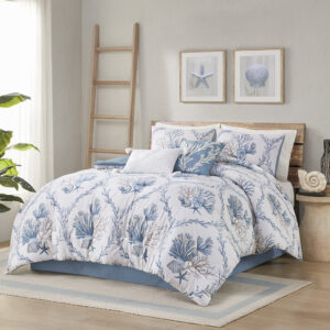 6 Piece Oversized Cotton Comforter Set with Throw Pillows