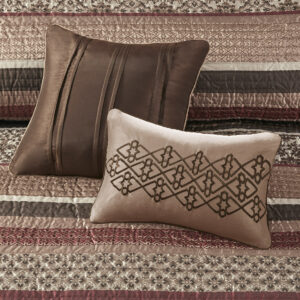 5 Piece Jacquard Quilt Set with Throw Pillows