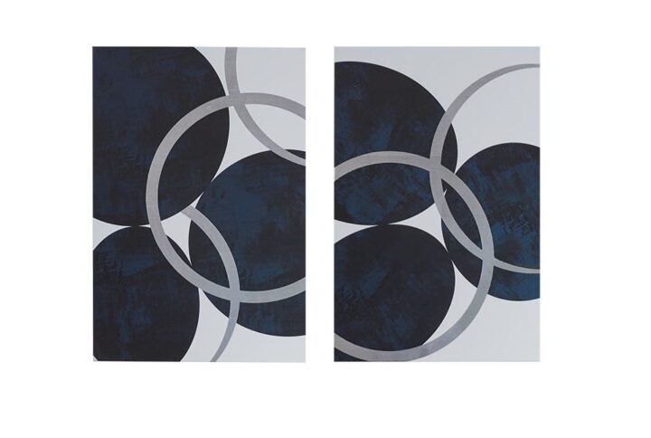 Silver Foil Abstract 2-piece Canvas Wall Art Set