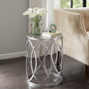 Metal Eyelet Accent Table