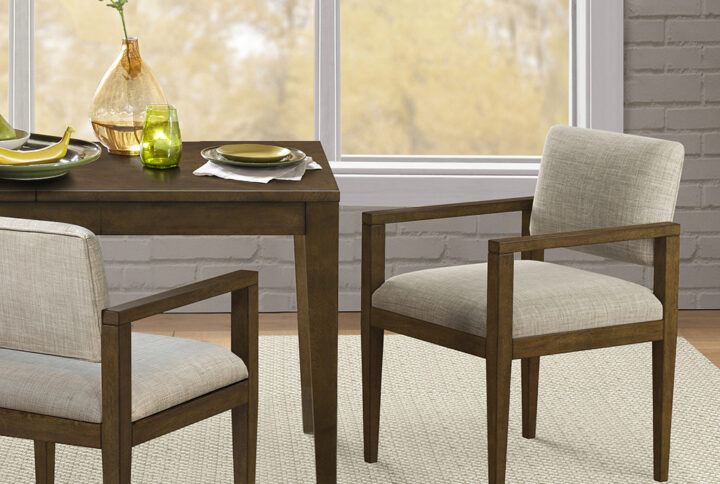 Upholstered Dining Chairs with Arms (Set of 2)